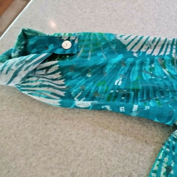 Sz 8 Blouse Jacket Semi-Sheer Burnout - Picture 6 of 7